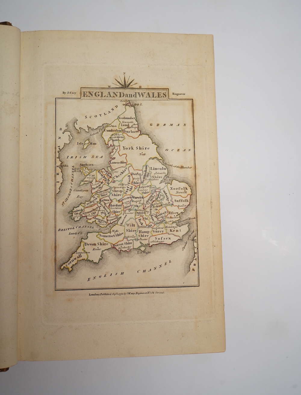 Paterson, Daniel - A New and Accurate Description of all the Direct and Principal Cross Roads in England and Wales ....8th edition, corrected and improved, with considerable additions. double page map. 1789; bound togeth